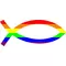 LGBT Flag Jesus Fish Decal / Sticker 04