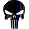 Thin Blue Line American Flag Punisher Decal / Sticker 66