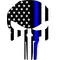 Thin Blue Line American Flag Punisher Decal / Sticker 67