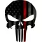 Thin Red Line American Flag Punisher Decal / Sticker 73