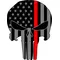 Thin Red Line American Flag Punisher Decal / Sticker 74