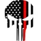 Thin Red Line American Flag Punisher Decal / Sticker 75