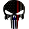 Thin Blue/Red Line American Flag Punisher Decal / Sticker 81