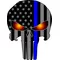 Thin Blue Line American Flag Punisher Decal / Sticker 82