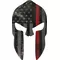 Thin Red Line American Flag Spartan Helmet Decal / Sticker 06