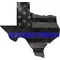Texas Thin Blue Line Blue Lives Matter American Flag Decal / Sticker 05