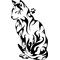 Tribal Cat Decal / Sticker 01