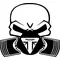 Triumph Piston Gas Mask Skull Decal / Sticker 40