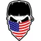 Skull American Flag Bandana Decal / Sticker 37