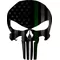 Distressed Thin Green Line American Flag Punisher Decal / Sticker 110