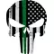 Thin Green Line American Flag Punisher Decal / Sticker 112