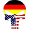 German American Flag Punisher Decal / Sticker 121