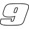 9 Race Number Decal / Sticker OUTLINE