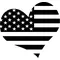 American Flag Heart Decal / Sticker 18