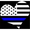 Thin Blue Line Flag Heart Decal / Sticker 19