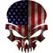 American Flag Skull Decal / Sticker 38