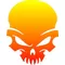 Yellow to Red Fade Skull Decal / Sticker 41
