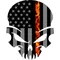 Thin Red Line American Flag Skull Decal / Sticker with Fire 46