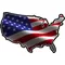 American Flag USA Map Decal / Sticker 108