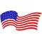 American Flag Waving Decal / Sticker 89