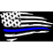 Weathered Thin Blue Line American Flag Decal / Sticker 96