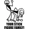 Girl Bent Over Stick Figure Decal / Sticker 03