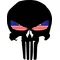 Punisher With American Flag Eyes Decal / Sticker 130