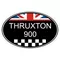 Triumph Thruxton 900 Oval with British Flag Decal / Sticker 49