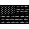 American Flag Fish Decal / Sticker 110 Black and Gray