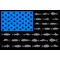 American Flag Fish Decal / Sticker 112 Black, Sky Blue and Gray