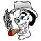 Smoking Skull Decal / Sticker 01