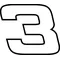 3 Race Number Hemihead Font Decal / Sticker c