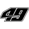 49 Race Number Decal / Sticker b