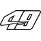 49 Race Number Decal / Sticker c