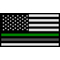 Thin Green / Gray Line American Flag Decal / Sticker 114