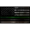 Distressed Thin Green / Gray Line American Flag Decal / Sticker 115