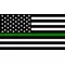 Thin Green Line American Flag Decal / Sticker 98