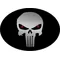 Brushed Red Eyed Punisher Oval Decal / Sticker 163