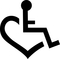 Wheelchair Heart Love Decal / Sticker 01