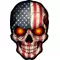 American Flag Skull Decal / Sticker With Glowing Eyes 07