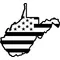 American Flag West Virginia Decal / Sticker 03