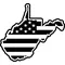American Flag West Virginia Decal / Sticker 04
