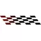 Burgundy Fades to Black Checkered Flag Decal / Sticker 114