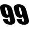 99 Race Number Solid Decal / Sticker 02