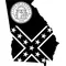 Black and White Georgia Outline State Flag Decal / Sticker 12