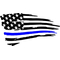 Weathered Thin Blue Line American Flag Decal / Sticker 123