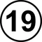 Number 19 in a Circle Decal / Sticker a