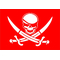 Red Jolly Roger Flag Decal / Sticker 03
