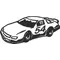 Race Car Outline Decal / Sticker 02