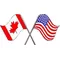 American and Canadian Flag Decal / Sticker